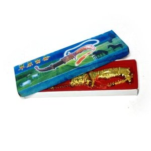 Dekoratif Kurt Başlı  Hançer Hediyelik Osmanlı Kaması 21 cm Boy