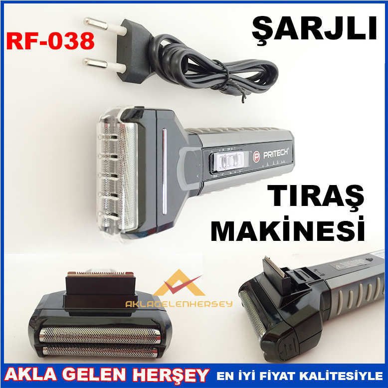 PRITECH ŞARJLI ÇİFT BIÇAKLI SAKAL TIRAŞ MAKİNESİ