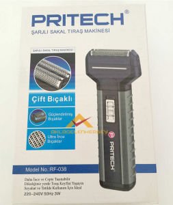 PRITECH ŞARJLI ÇİFT BIÇAKLI SAKAL TIRAŞ MAKİNESİ