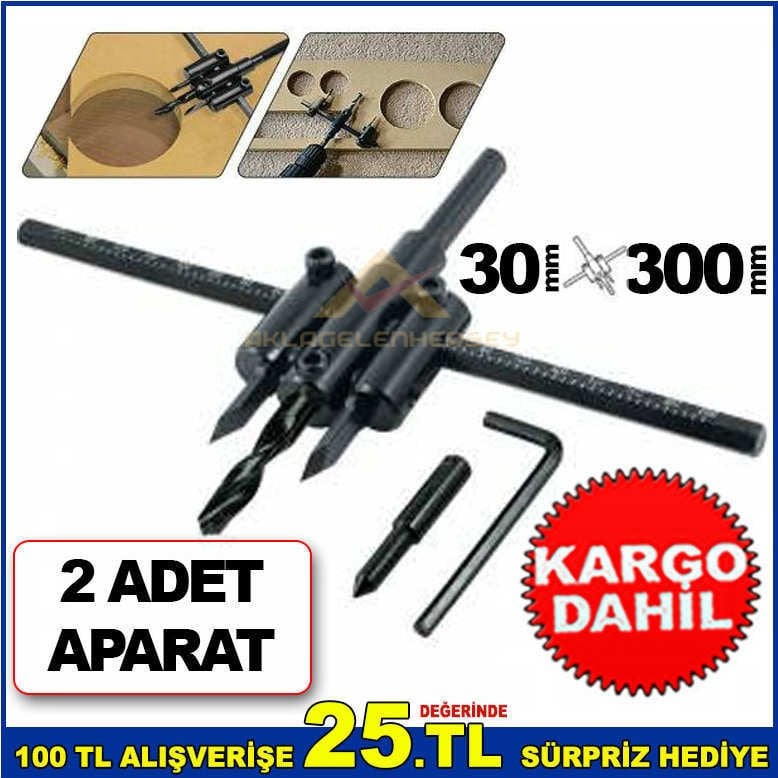 SONAX 30-300mm ARASI AYARLANABİLİR 2 ADET APARATLI AYARLI DELME PANÇ SETİ -2