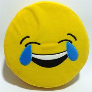 GÜLEN SURAT DESENLİ SARI DEKORATİF EMOJİ YASTIK