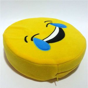GÜLEN SURAT DESENLİ SARI DEKORATİF EMOJİ YASTIK