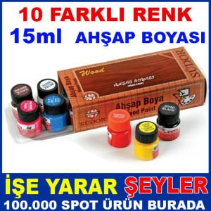 SÜDOR 1 KUTUDA 10 FARKLI RENK 15ml AHŞAP BOYASI
