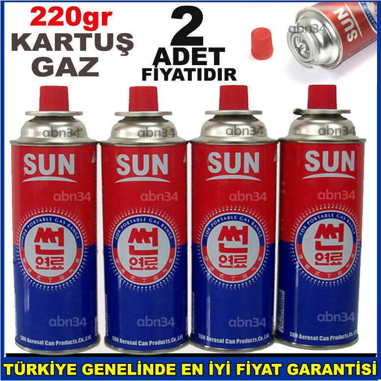 2 adet Tüp Gaz Portatif Kamp ocakları için 220gr Kartuş Bütangazı 1.Kalite TüpGaz Kore Malı -2