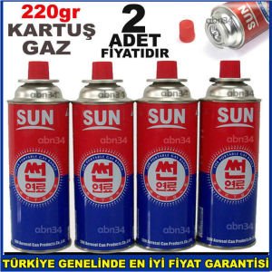 2 adet Tüp Gaz Portatif Kamp ocakları için 220gr Kartuş Bütangazı 1.Kalite TüpGaz Kore Malı -2