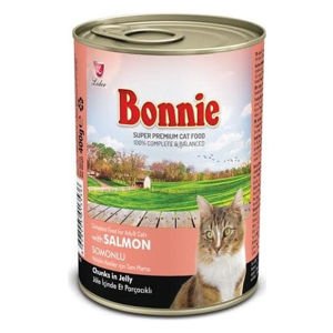 Bonnie Somonlu Yetişkin Kedi Maması 1.5 kgBonnie Dana Etli Ve Cİğerlerli yetişkin kedi maması - Yaş mma et parçacıklı besin değeri yüksek
