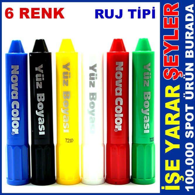 NOVA COLOR ÇOCUKLAR İÇİN 6 RENKLİ YÜZ BOYASI