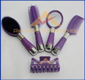 PLASTİK ERGONOMİK KULLANIŞLI AYNA TOKA FIRÇA TARAK SETİ 5 PARÇA SAÇ BAKIM