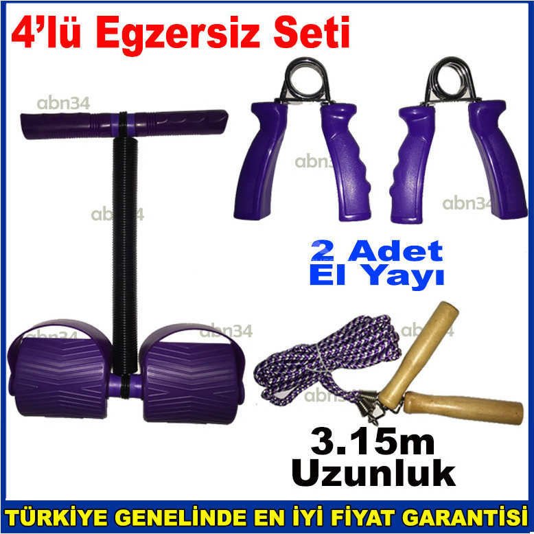 4'lü Fitnes, Jimnastik, Egzersiz Seti El Yayı, Atlama İpi, Bacak Çalıştırma Aleti Actıva AC50-1