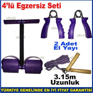 4'lü Fitnes, Jimnastik, Egzersiz Seti El Yayı, Atlama İpi, Bacak Çalıştırma Aleti Actıva AC50-1