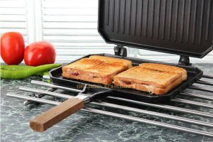 Taşhan ocaküstü iç ve dış yüzeyi teflon kaplama yanmaz yapışmaz döküm ızgara tost makinesi
