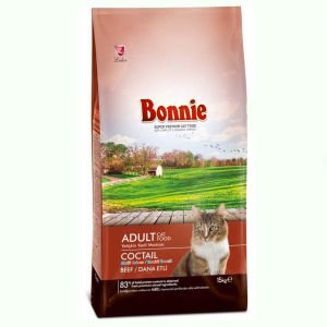 BONNİE DANA ETLİ KEDİ MAMASI 15 KG YETİŞKİN KEDİ MAMASI VİTAMİN VE MİNAREL İÇERİKLİ BESLEYİCİ MAMA