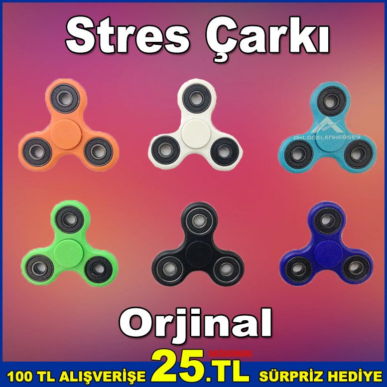 Kaliteli Orjinal Stres Çarkı Hand Spinner El Tesbih Renkli Eğlenceli El Denge Oyuncağı 6 Farklı Renk