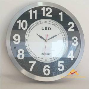 Çelik Çerçeve Büyük Boy Led Işıklı Duvar Saati