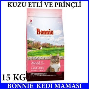 BONNİE KUZU ETLİ VE PRİNÇLİ KEDİ MAMASI 15 KG YETİŞKİN KEDİ MAMASI VİTAMİN VE MİNARELLİ İÇERİK