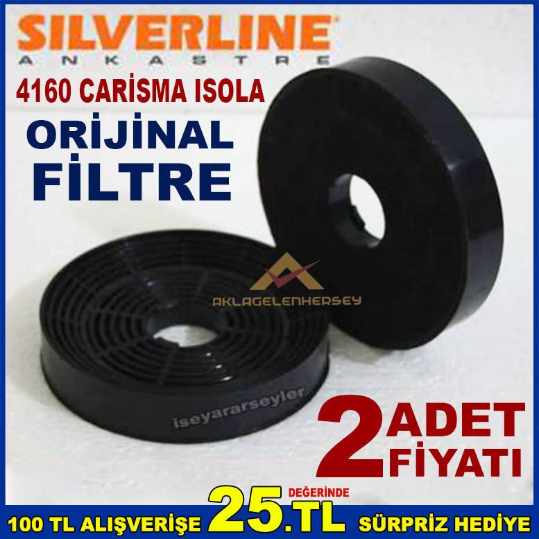 SILVERLINE 4160 CARİSMA ISOLA ANKASTRE DAVLUMBAZ FİLTRESİ SILVERLINE 4160CARİSMA ISOLA KARBON FİLTRE