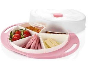Ur-3304 5 Bölmeli Yuvarlak Plastik Kahvaltilik Klipsli ve Kolay Temizlenebilir Sağlıya Uygun