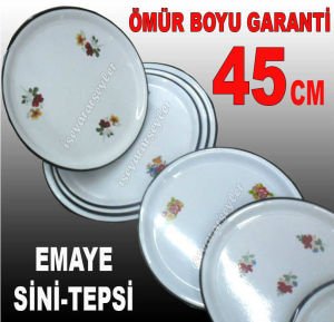 SAĞLIKLI ÇİNKO SOFRA SERVİS TEPSİSİ 45cm İÇİ ÇİÇEKLİ BEYAZ EMAYE TEPSİ HİJYENİKTİR