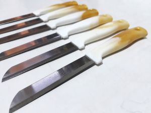 Orijinal Alman Solingen Testere Ağızlı Simli Altın Sap 19cm 6lı