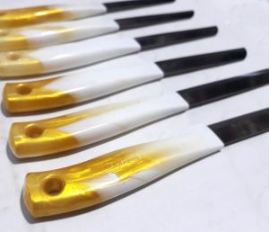 Orijinal Alman Solingen Testere Ağızlı Simli Altın Sap 19cm 6lı