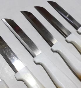 Orijinal Alman Solingen Testere Ağızlı Simli Altın Sap 19cm 6lı