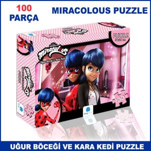 100 Parça Miracolous Puzzle - Uğur Böceği ve Kara Kedi Puzzle Çocuklarda Zeka Gelişimine yardımcı Orjinal Lisanslı Çocuk Puzzle