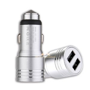 5V/3.1A-1.0A Metal Araç İçi Çakmaklık Girişli Şarj Aleti Çift USB Girişli Hızlı ve Yavaş