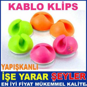 Kablo dağınıklığına son veren kablo toparlayıcı klipsler 1 PAKET 6 ADET TEKLİ TİP KABLO TUTUCU KLİPS