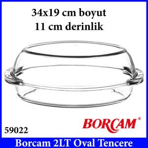 BORCAM 2LT OVAL TENCERE 59022 34X19X11 EBATLARINDA PAŞABAHÇE KALİTELİ CAM ÜRÜN