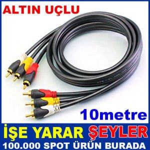 3RCA - 3RCA ALTIN UÇLU GOLD 10 METRE KABLO