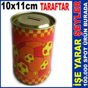 10x11cm SARI KIRMIZI AÇILMAYAN METAL KUMBARA