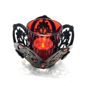 Dekoratif Ferforje Metal İşleme Tealight Mumluk Şamdan Şık Dizayn