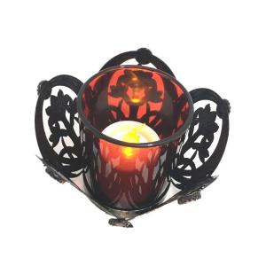 Dekoratif Ferforje Metal İşleme Tealight Mumluk Şamdan Şık Dizayn