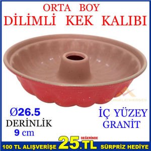 İÇ YÜZEY GRANİT ORTA BOY DİLİMLİ KEK KALIBI