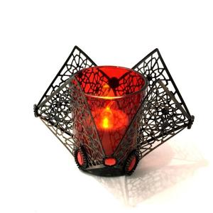 Şık Dizayn Dekoratif Ferforje Metal İşleme Tealight Mumluk Şamdan