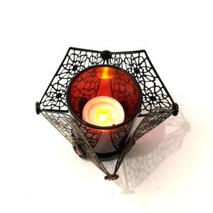 Şık Dizayn Dekoratif Ferforje Metal İşleme Tealight Mumluk Şamdan