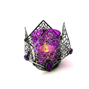 Şık Dizayn Dekoratif Ferforje Metal İşleme Tealight Mumluk Şamdan