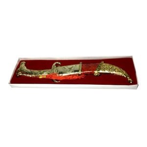 Dekoratif Kurt Başlı Hançer Hediyelik Osmanlı Kaması 34 cm Boy Dekoratif Büyük Boy Hançer