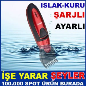 ISLAK KURU ŞARJLI SAÇ SAKAL TIRAŞ MAKİNESİ