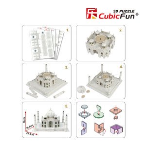Cubic Fun 3D 87 Parça Puzzle Taj Mahal 28.4x28.4x18cm Ebatında 3 Boyutlu Maket Taj Mahal