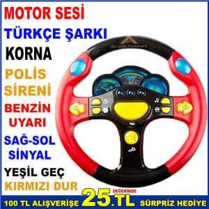 IŞIKLI MÜZİKLİ TÜRKÇE KONUŞAN DİREKSİYON ÇOK AMAÇLI KORNA ÇALAR ARABA KULLANMA DENEYİMİ VERİR