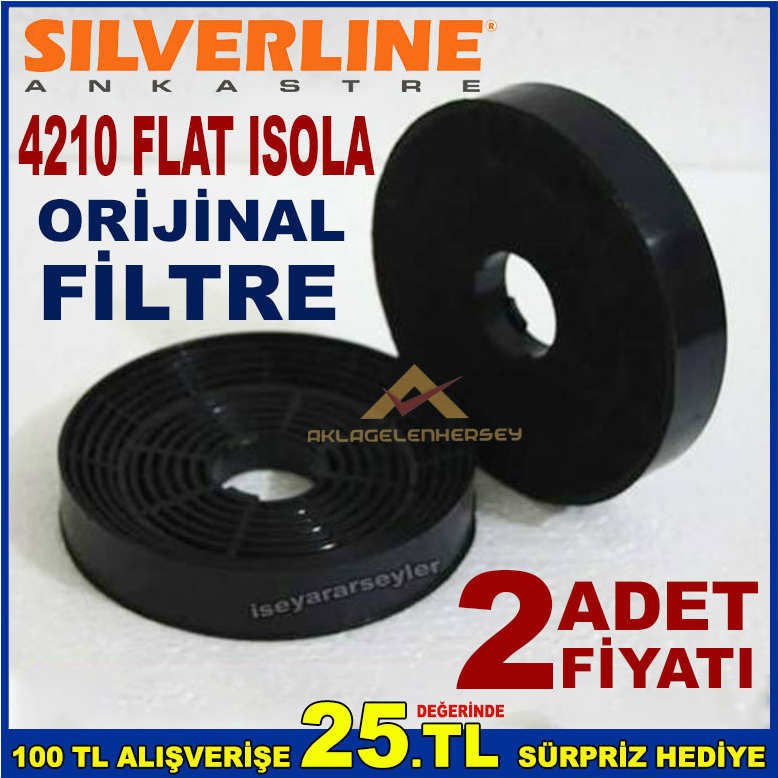 SILVERLINE 4210 FLAT ISOLA ANKASTRE DAVLUMBAZ FİLTRESİ 4210 FLAT ISOLA ASPİRATÖR KARBON FİLTRE