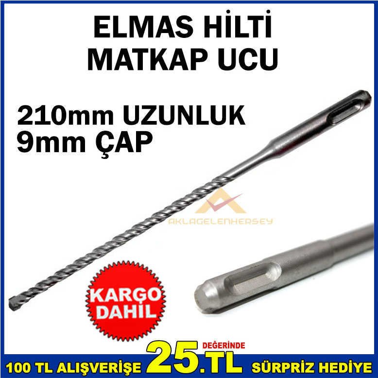 Kaliteli hilti delici uzun boy matkap ucu 21cmx9mm SDS PLUS ELMAS UÇ HİLTİ MATKAP UCU 210mm Ø9mm çap