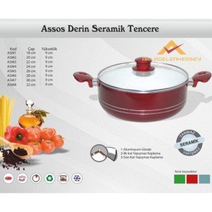 ASSOS SERAMİK 30cm DERİN YANMAZ YAPIŞMAZ TENCERE
