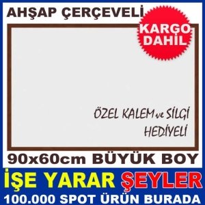 AHŞAP ÇERÇEVELİ BÜYÜK BOY BEYAZ YAZI TAHTASI KD