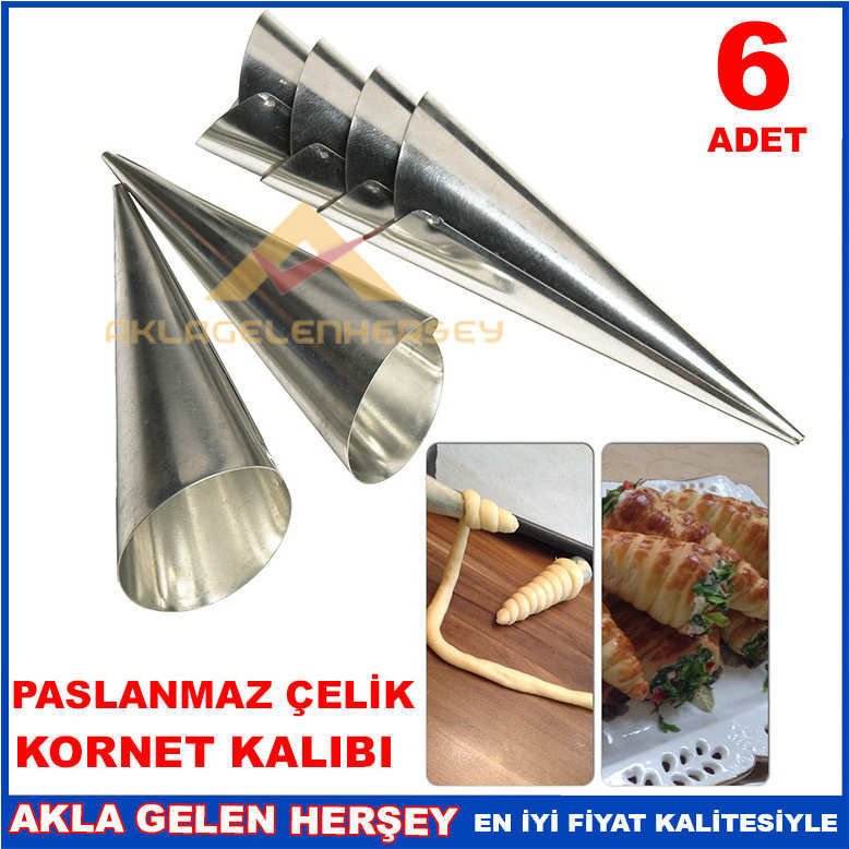 PASLANMAZ ÇELİK 6'lı SET KORNET KALIBI KORNEO KALIP SETİ