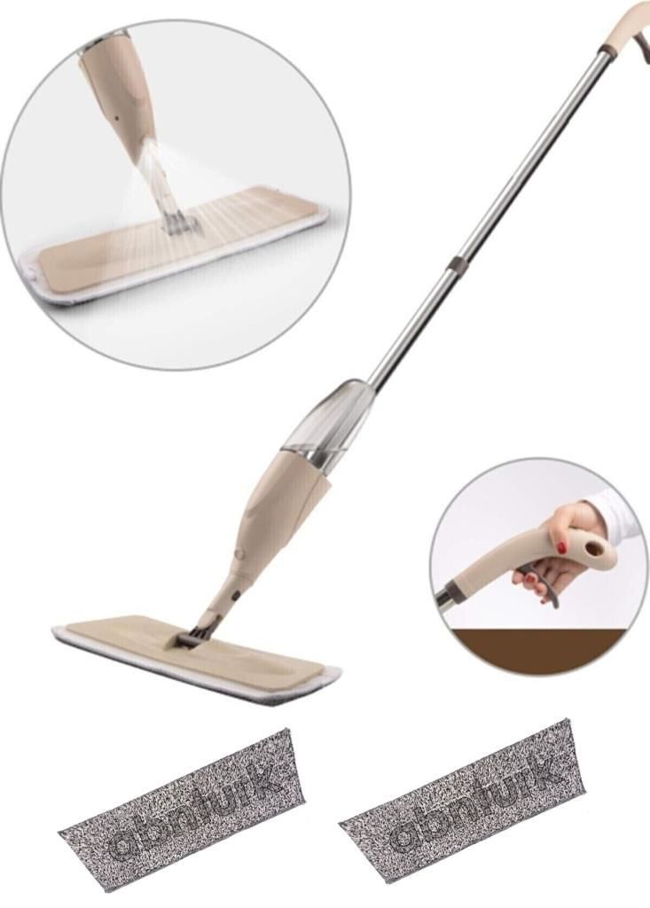 Büyük Hazneli Mikrofiber Spreyli Mop Toplam 2 Adet Micro Paspas ile Islak Kuru Sihirli Temizlikci