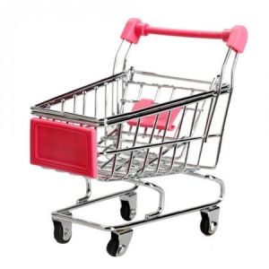 Mini Gerçekçi Alışveriş Market Arabası Şeklinde Dekoratif Kalemlik