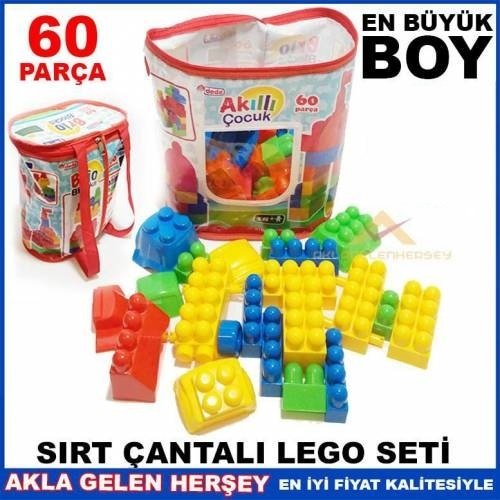 Dede Sırt Çantalı 60 Parça Büyük Blok Lego Seti