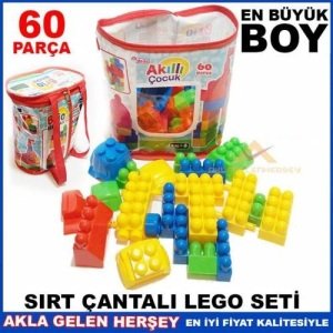 Dede Sırt Çantalı 60 Parça Büyük Blok Lego Seti